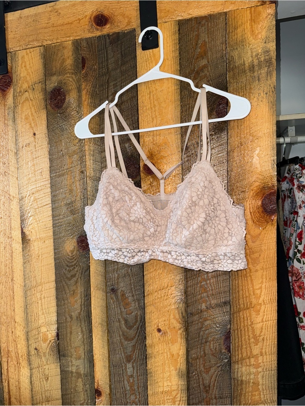 aerie Lace Bralette in Blush Beige